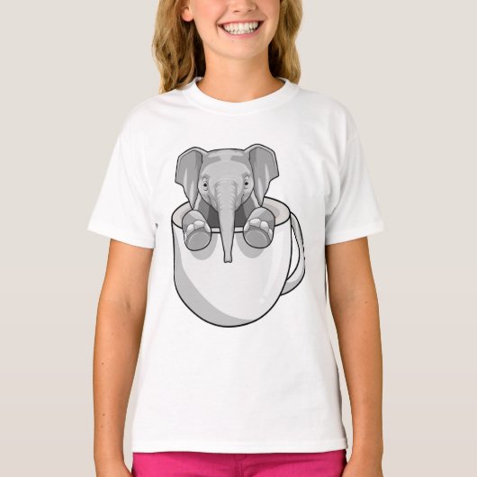 Elephant met Cup T-shirt (Voorkant)