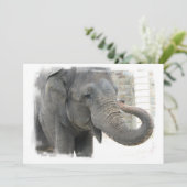 Elephant met Curled Trunk Invitation Kaart (Staand voorkant)