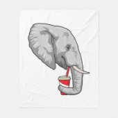 Elephant met Drink Fleece Deken (Voorkant)