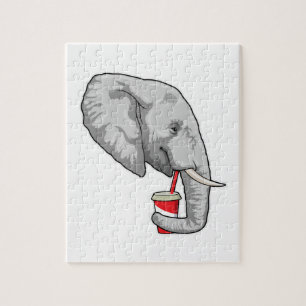 Elephant met Drink Legpuzzel