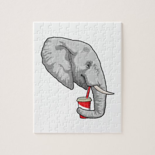 Elephant met Drink Legpuzzel (Verticaal)