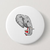 Elephant met Drink Ronde Button 7,6 Cm (Voorkant)