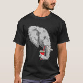Elephant met Drink T-shirt (Voorkant)
