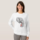 Elephant met Drink T-shirt (Voorkant volledig)