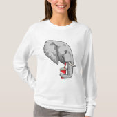 Elephant met Drink T-shirt (Voorkant)