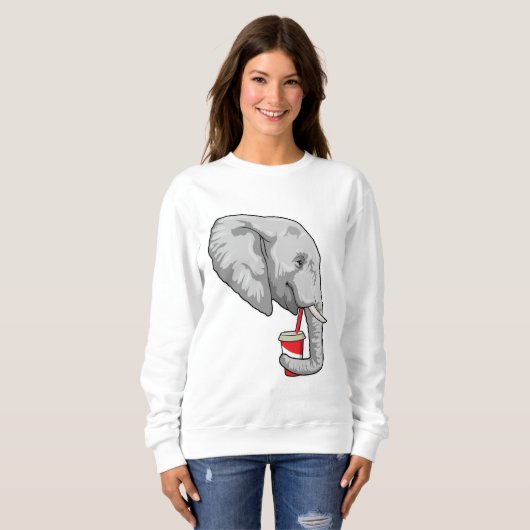 Elephant met Drink Trui (Voorkant volledig)