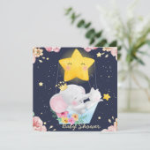 Elephant met een glazen Baby shower-uitnodiging Kaart (Staand voorkant)