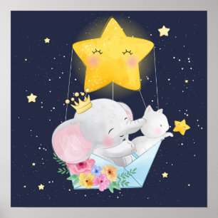 Elephant met een keuken poster