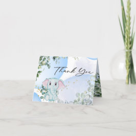 Elephant met Eucalyptus Bubble-Baby shower Bedankkaart