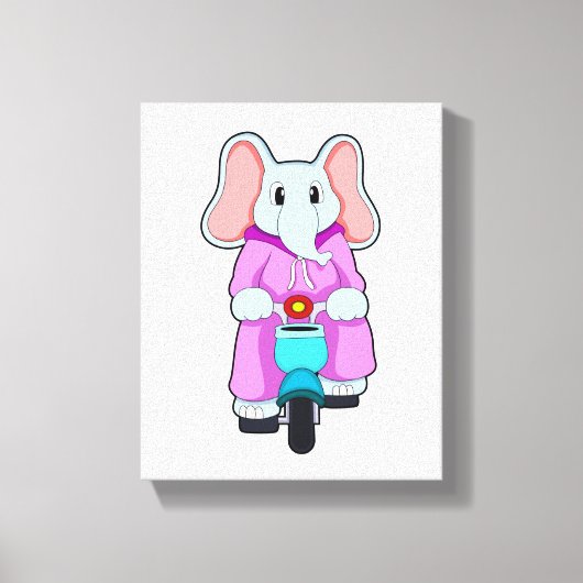 Elephant met fiets canvas afdruk (Voorkant)