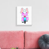 Elephant met fiets canvas afdruk (Insitu (Woonkamer))