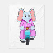 Elephant met fiets fleece deken (Voorkant)