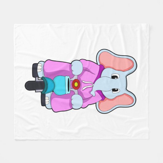 Elephant met fiets fleece deken (Voorkant (Horizontaal))