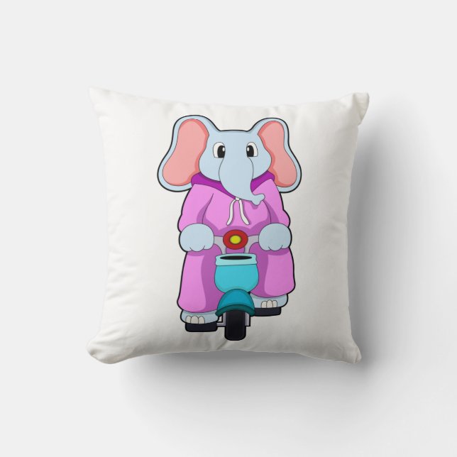Elephant met fiets kussen (Voorkant)