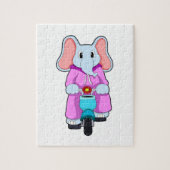 Elephant met fiets legpuzzel (Verticaal)