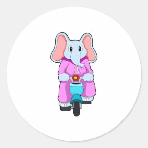 Elephant met fiets ronde sticker