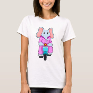 Elephant met fiets t-shirt