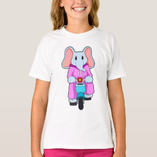 Elephant met fiets t-shirt