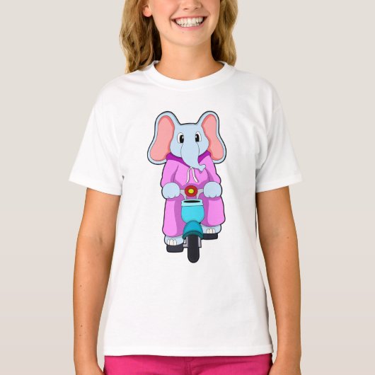 Elephant met fiets t-shirt (Voorkant)