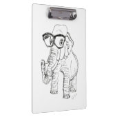Elephant met Glasses Clipboard Klembord (Rechts)