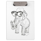 Elephant met Glasses Clipboard Klembord (Voorkant)