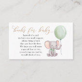 Elephant met groene ballonboeken voor Baby Informatiekaartje (Voorkant)