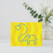 ELEPHANT met hart Briefkaart (Staand voorkant)