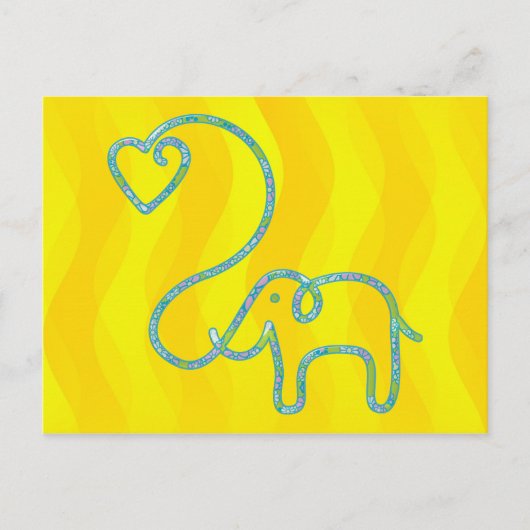ELEPHANT met hart Briefkaart (Voorkant)