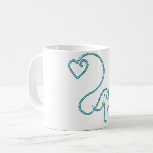 ELEPHANT met hart Koffiemok (Voorkant links)
