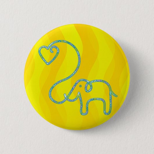 ELEPHANT met hart Ronde Button 5,7 Cm (Voorkant)