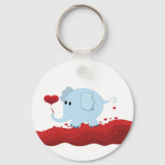 Elephant met hart sleutelhanger