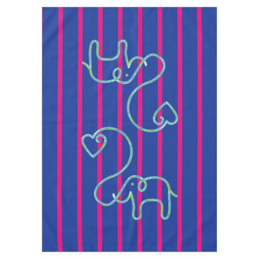 Elephant met hart + uw achtergrond en ideeën tafelkleed (Voorkant)