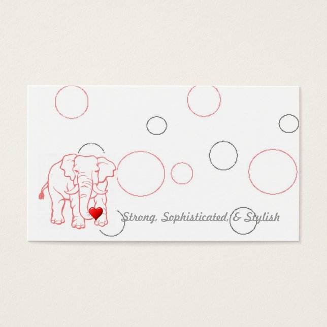 Elephant met hart visitekaartjes (Voorkant)