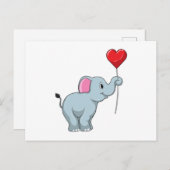 Elephant met hartballon briefkaart (Voorkant / Achterkant)