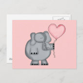 Elephant met hartballon briefkaart (Voorkant / Achterkant)