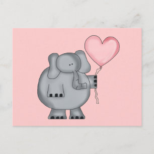 Elephant met hartballon briefkaart