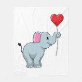 Elephant met hartballon fleece deken (Voorkant)