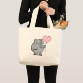 Elephant met hartballon grote tote bag (Voorkant (product))