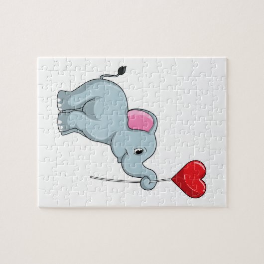 Elephant met hartballon legpuzzel (Horizontaal)
