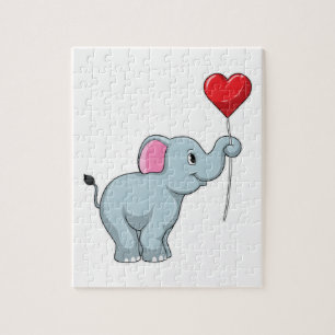Elephant met hartballon legpuzzel