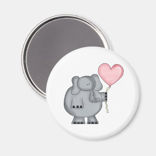 Elephant met hartballon magneet (Voorkant / Achterkant)