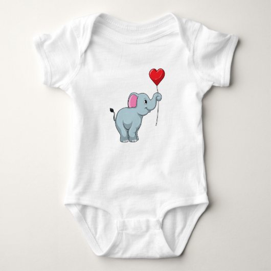 Elephant met hartballon romper (Voorkant)
