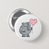 Elephant met hartballon ronde button 5,7 cm (Voorkant /achterkant)