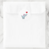 Elephant met hartballon ronde sticker (Tas)