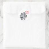 Elephant met hartballon ronde sticker (Tas)