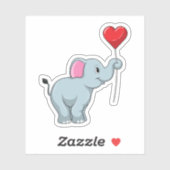 Elephant met hartballon sticker (Vel)