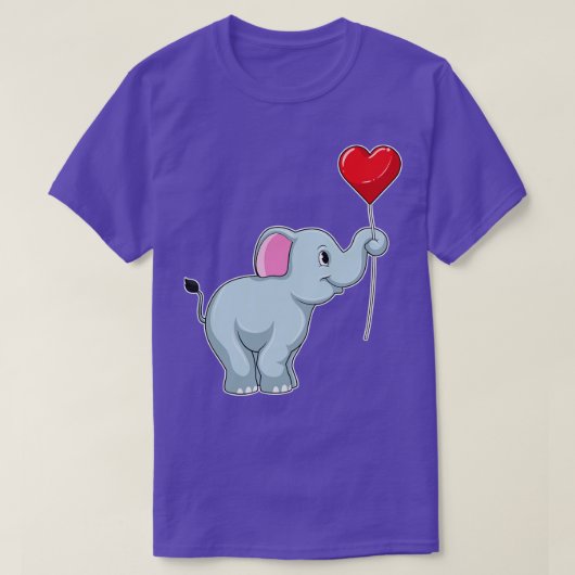 Elephant met hartballon t-shirt (Design voorkant)