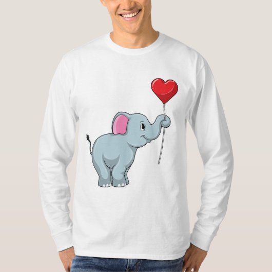 Elephant met hartballon t-shirt (Voorkant)