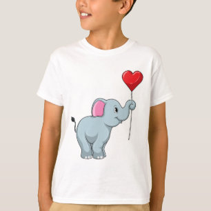 Elephant met hartballon t-shirt