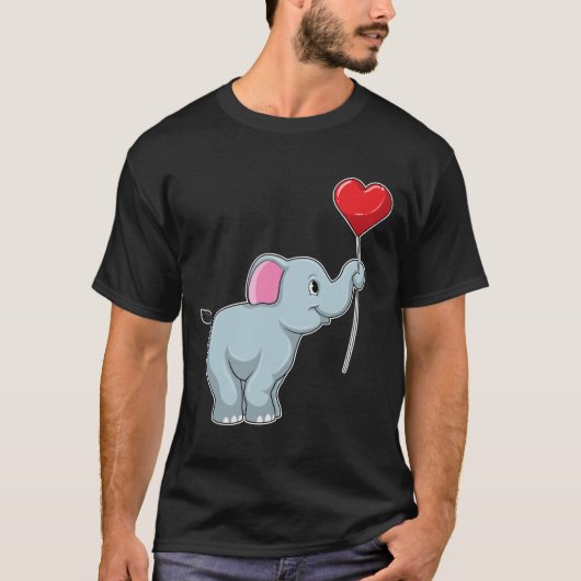 Elephant met hartballon t-shirt (Voorkant)